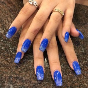 Acrylic Royal Blue Nails