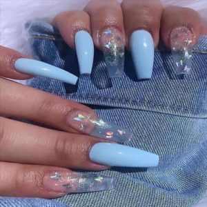 Baddie Simple Coffin Nails With Rhinestones - Must Try 2022