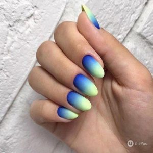 Blue and yellow nail designs