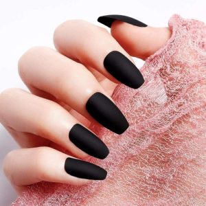 Coffin Matte Black Nails - Gorgeous Nail Designs for 2022