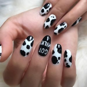 Cute Cow Print Nail 
