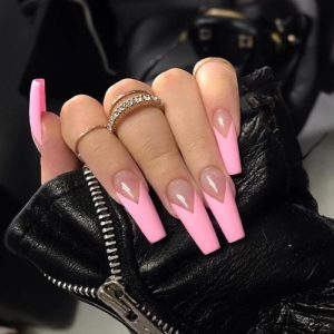 Nails with Pink Tips