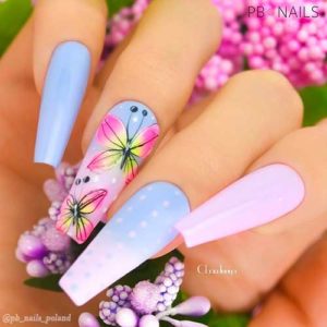 Pink and Blue Nail Designs - Adorable Blue Nails for 2022