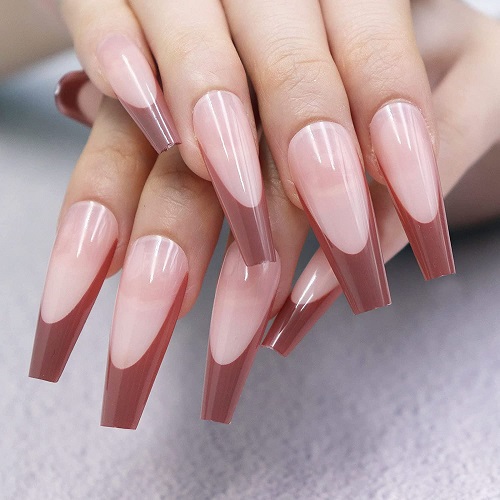 Pink and Brown Nails