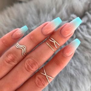 Two tone summer ombre nails