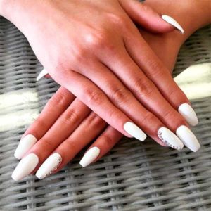 White Nail with Gems