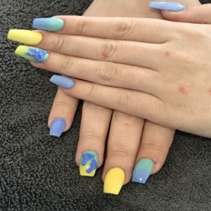 Blue and Yellow Nails - Gorgeous Nail Art