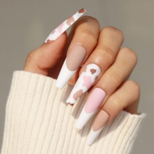 Pink Cow Print Nails - Trending Design Nail for 2022