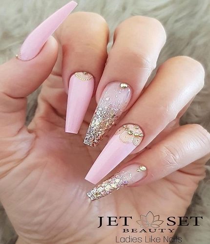 Champagne Rose Gold Nails